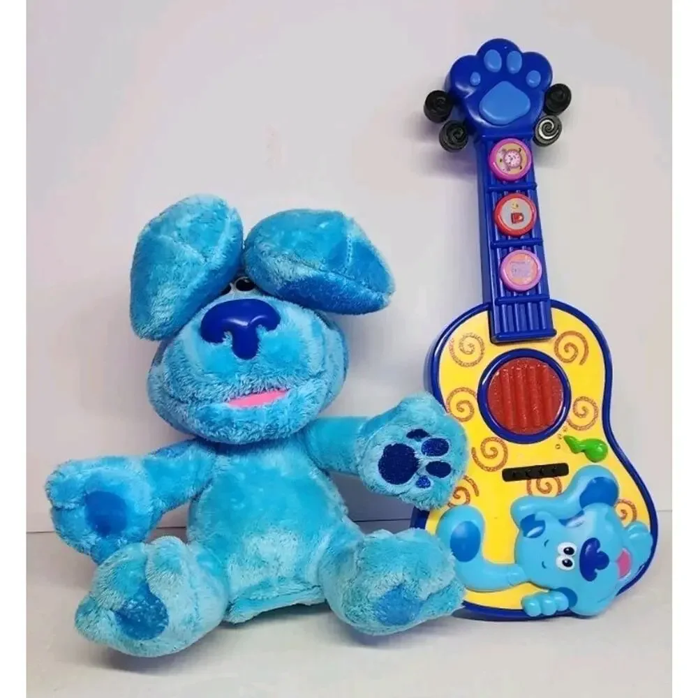 Blues Clues & You PEEK A BOO Plush Peek-a-boo + Sing Along Guitar Lot Of 2 Toys